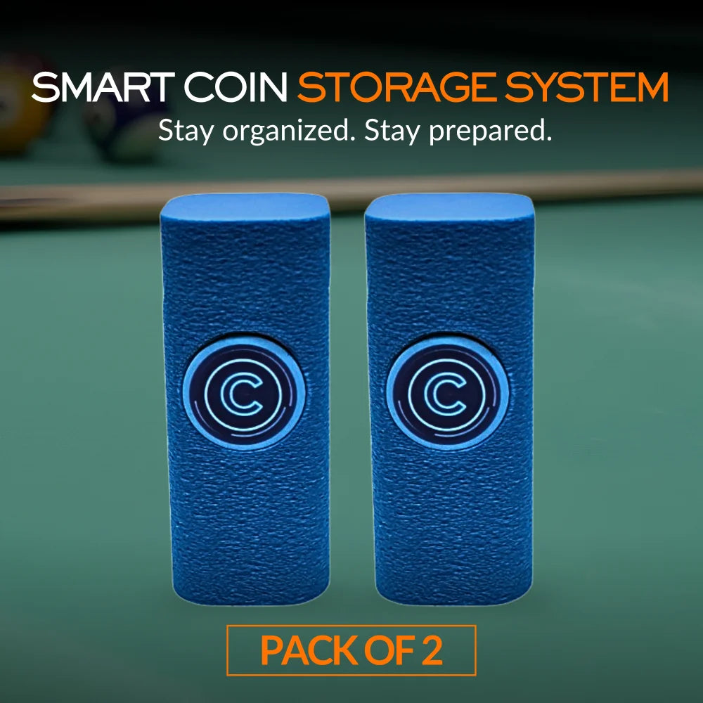 24.5mm Coin Stacker for U.S. and Canadian Quarters, NFC-Enabled Smart coin stacker, Magnetic Twist-Lock Coin Holder, 2 Pack (Light Blue)