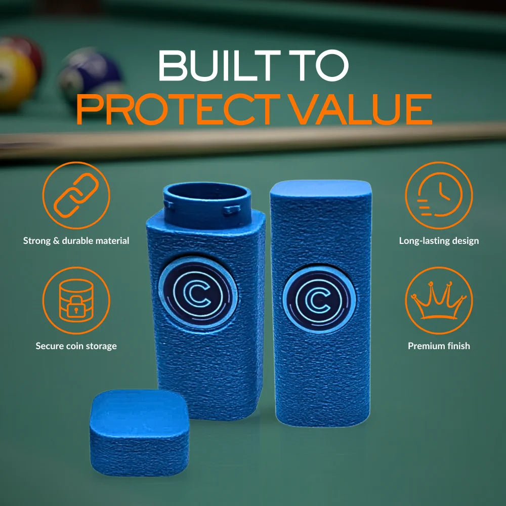 24.5mm Coin Stacker for U.S. and Canadian Quarters, NFC-Enabled Smart coin stacker, Magnetic Twist-Lock Coin Holder, 2 Pack (Light Blue)