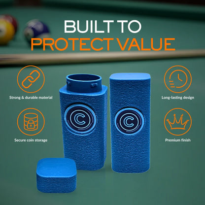24.5mm Coin Stacker for U.S. and Canadian Quarters, NFC-Enabled Smart coin stacker, Magnetic Twist-Lock Coin Holder, 2 Pack (Light Blue)