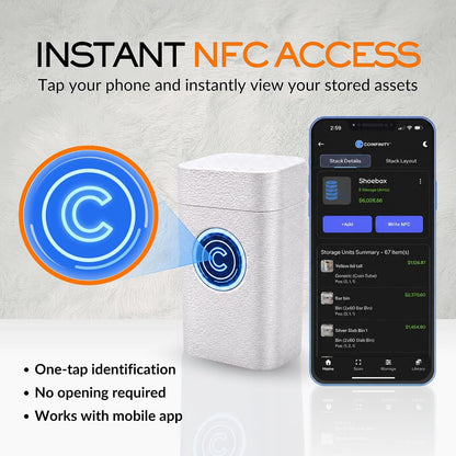 41mm Coin Stacker with NFC Smart Storage Silver Eagles (White)
