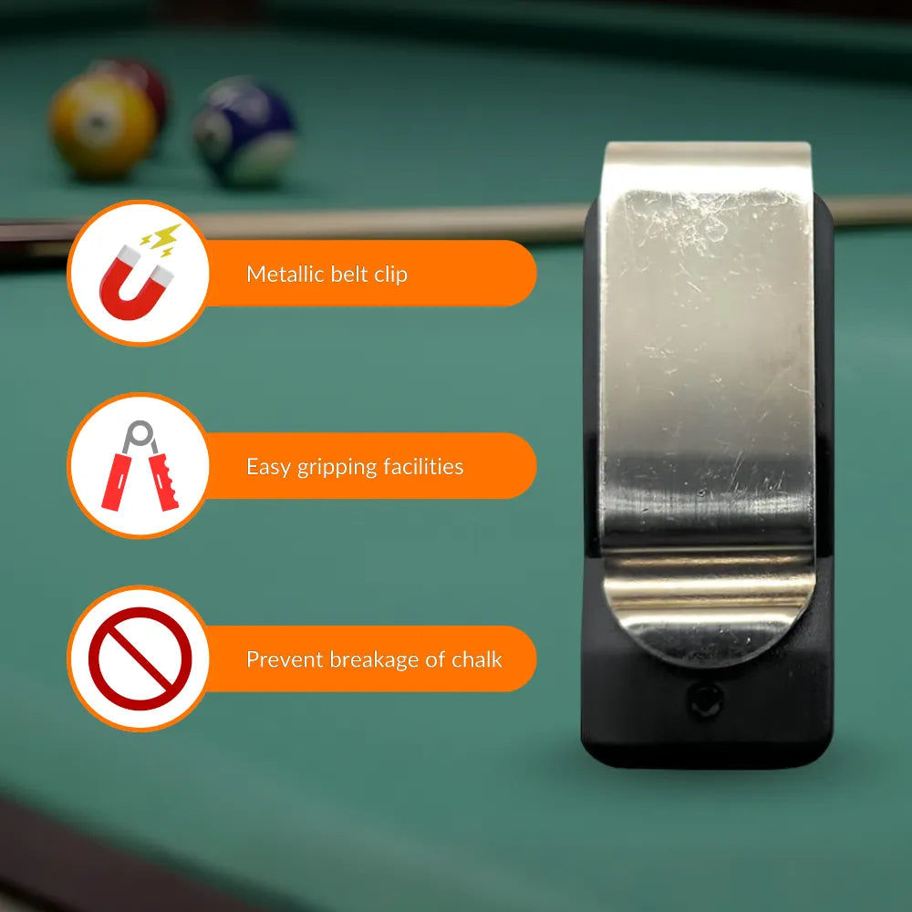 Magnetic Chalk Holder Belt Clip Pool Cue Accessory