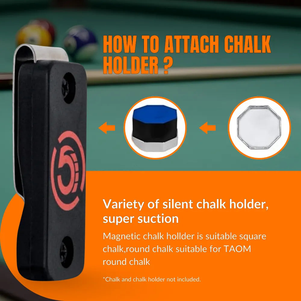 Magnetic Chalk Holder Belt Clip Pool Cue Accessory