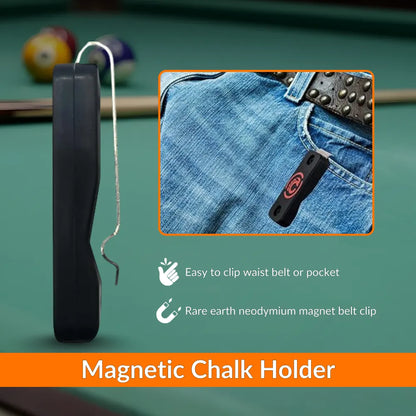 Magnetic Chalk Holder Belt Clip Pool Cue Accessory