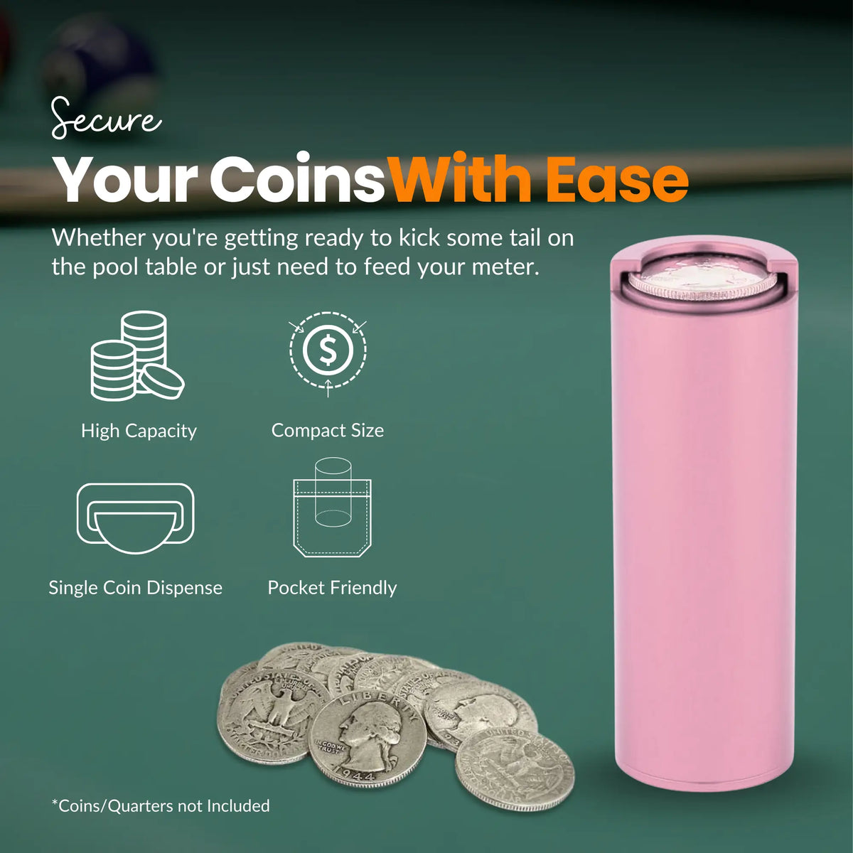 Aluminum Coin Holders Quarter Dispensers Durable and Reliable