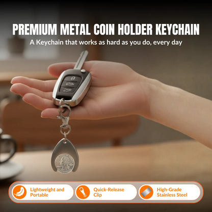 BCB Metal Coin Holder Keychain | Convenient Quarter Holder for Pool & Billiards