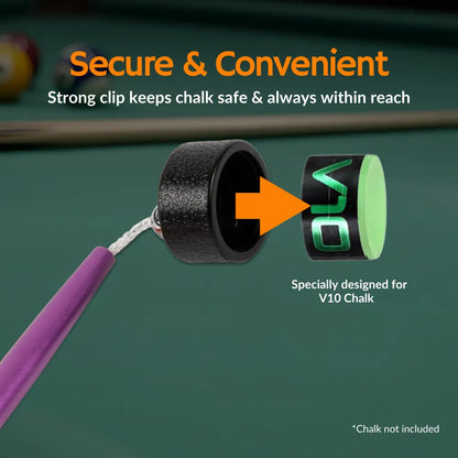 Aluminum Circle Chalk Holder Billiards Accessory for Taom V10, Pyro & Generic Chalk