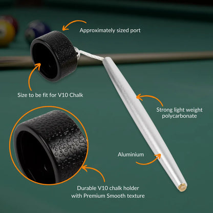 Aluminum Circle Chalk Holder Billiards Accessory for Taom V10, Pyro & Generic Chalk