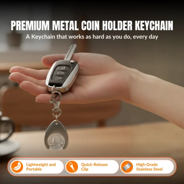 Premium Metal coin holder keychain