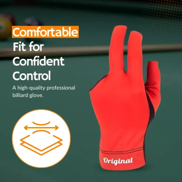 red Anti slip billiard glove